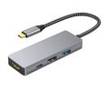 Docking Station, USB-C Plug, Bus-Powered, 100W, Ports Total 4